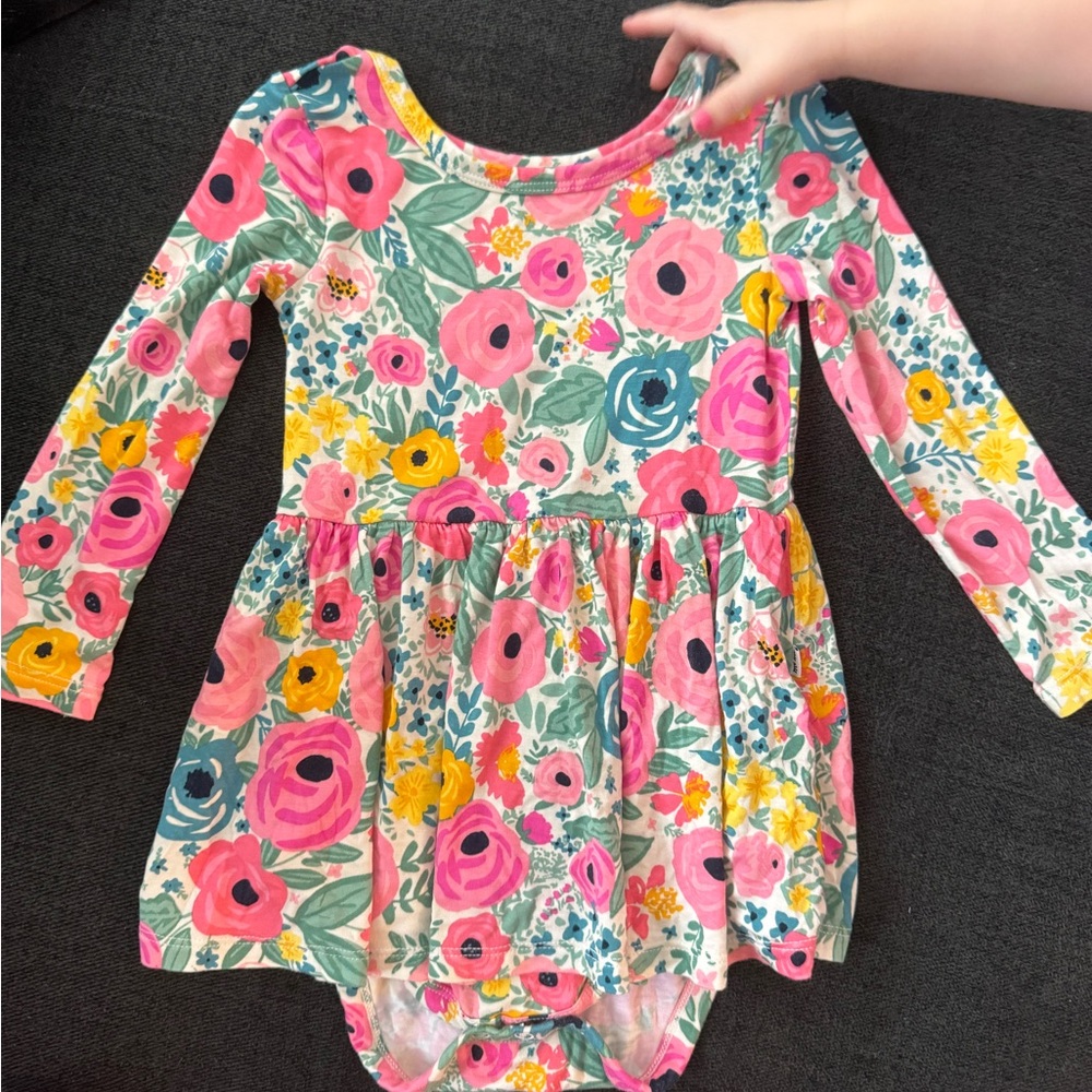 SECRET GARDEN Long Sleeve LITTLE SLEEPIES bodysuit dress